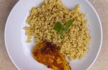 Poulet mariné bière, avec pates