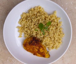 Poulet mariné bière, avec pates